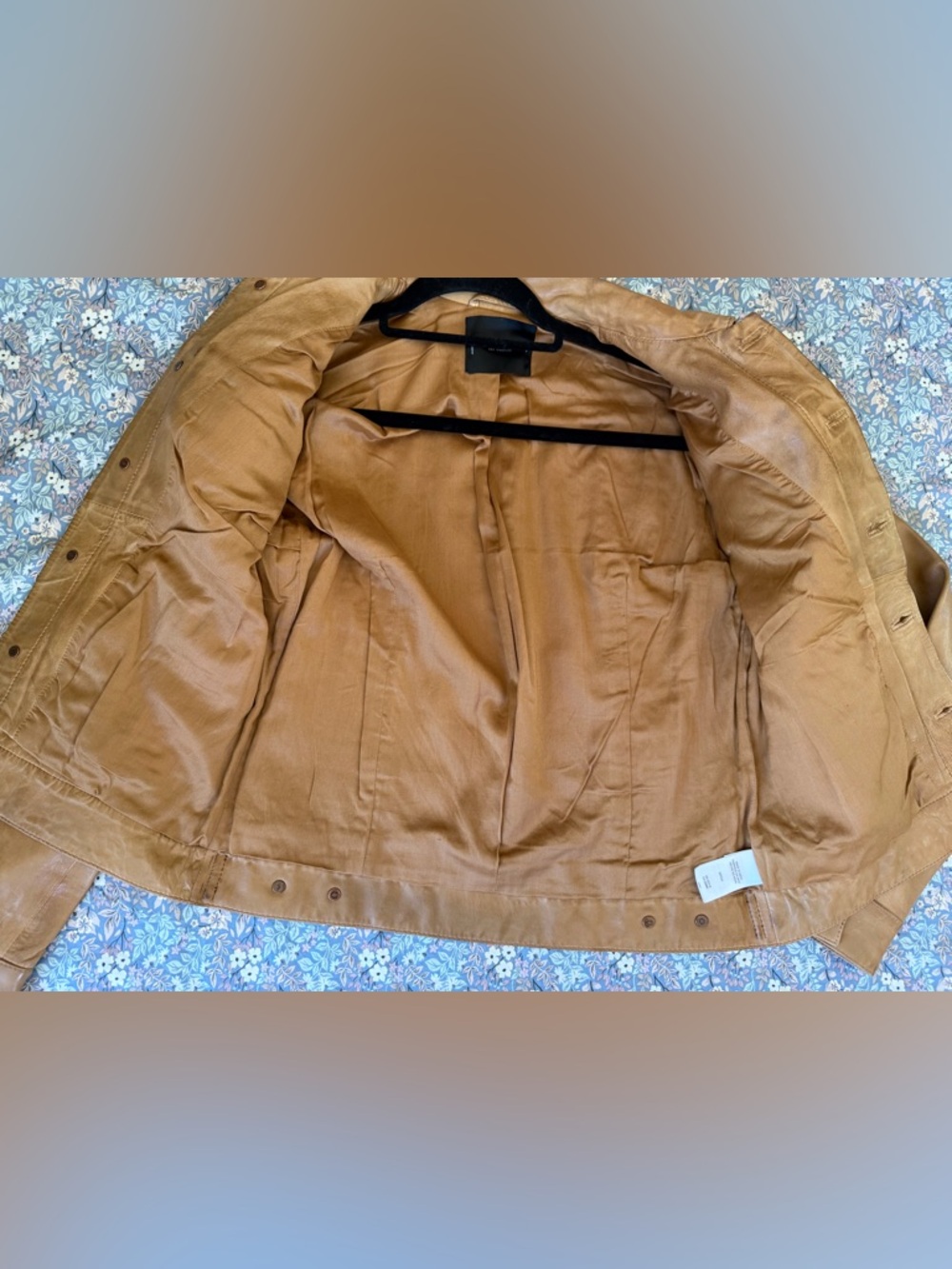 Lucky Brand Cognac Leather Trucker Jacket - Picture 3 of 6